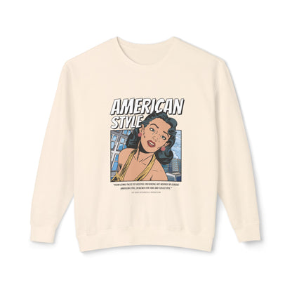 Vintage American Style Unisex Lightweight Crewneck Sweatshirt