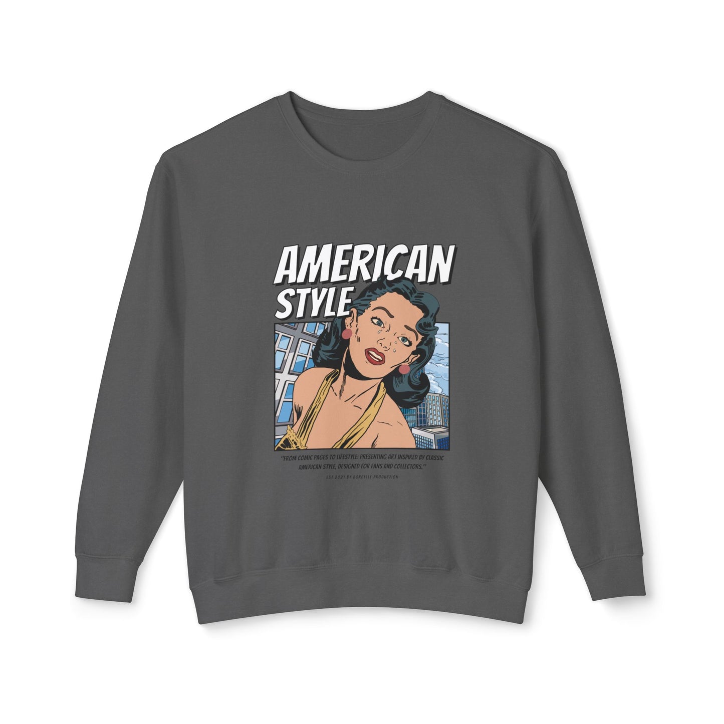 Vintage American Style Unisex Lightweight Crewneck Sweatshirt