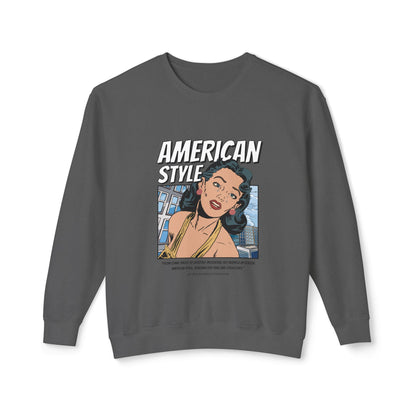 Vintage American Style Unisex Lightweight Crewneck Sweatshirt