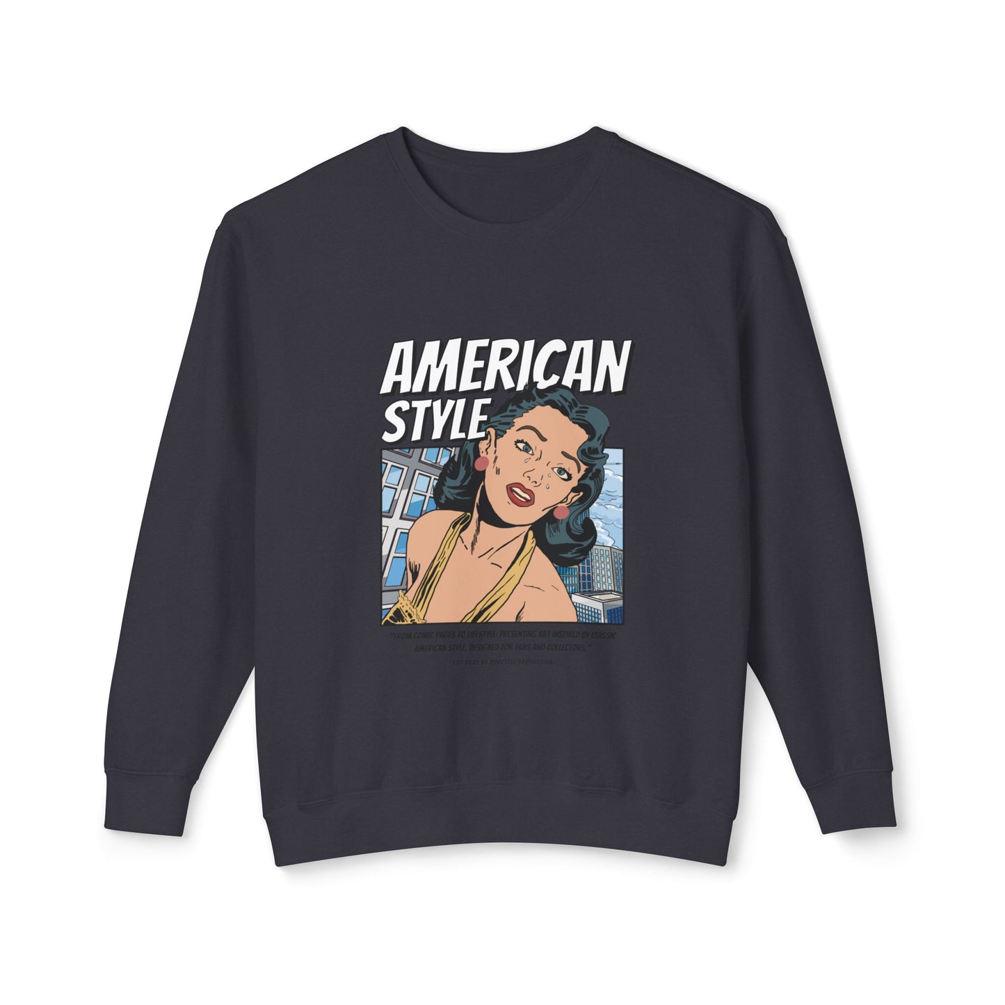 Vintage American Style Unisex Lightweight Crewneck Sweatshirt