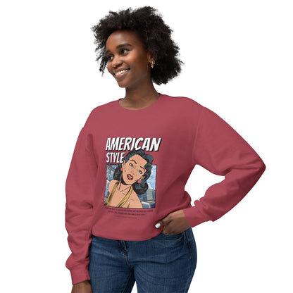 Vintage American Style Unisex Lightweight Crewneck Sweatshirt