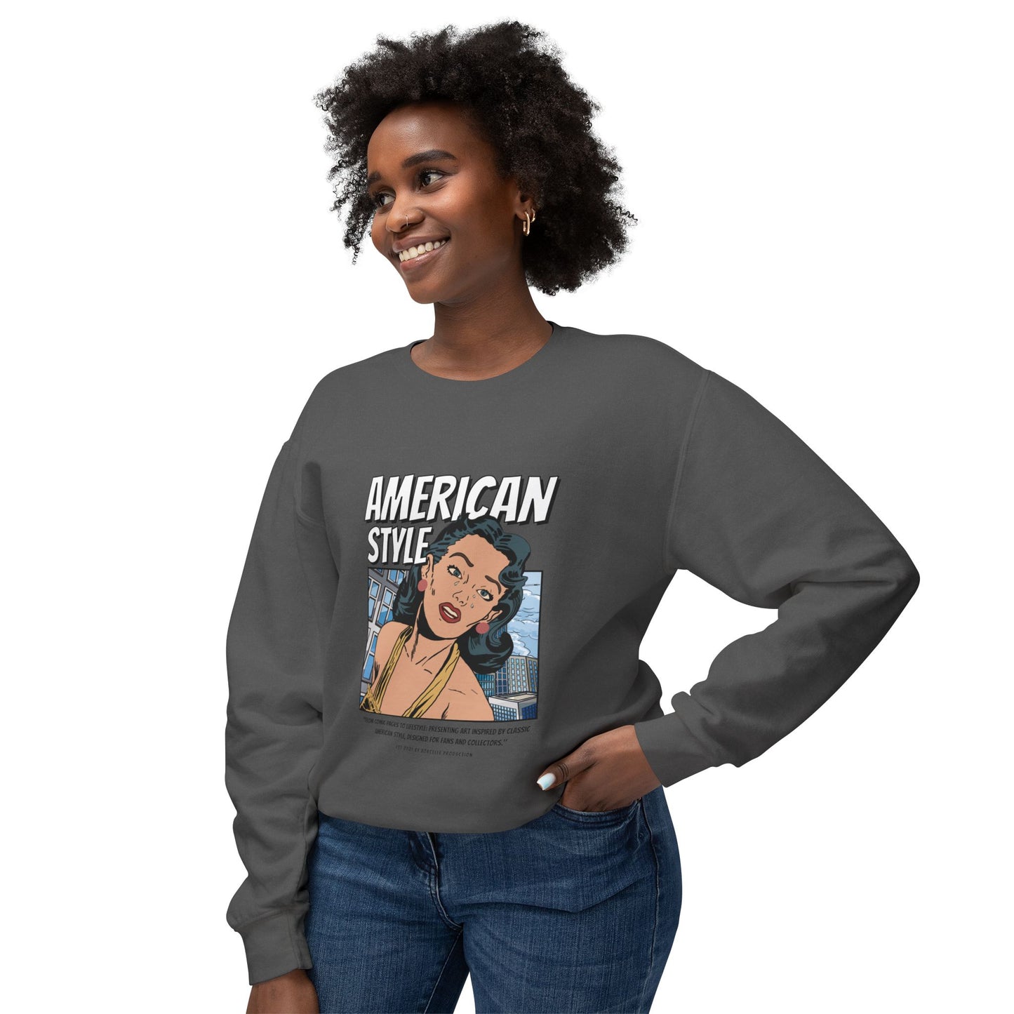 Vintage American Style Unisex Lightweight Crewneck Sweatshirt