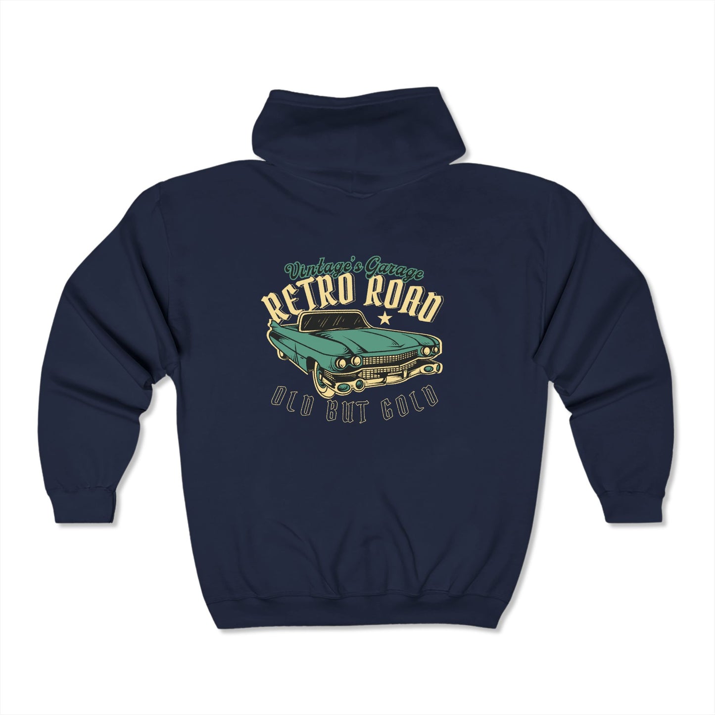 Retro Road Hoodie - Vintage Car Design