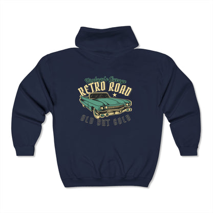 Retro Road Hoodie - Vintage Car Design