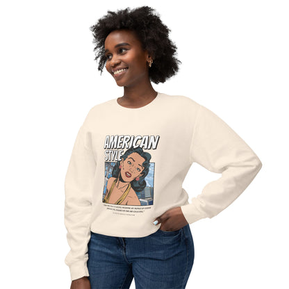 Vintage American Style Unisex Lightweight Crewneck Sweatshirt