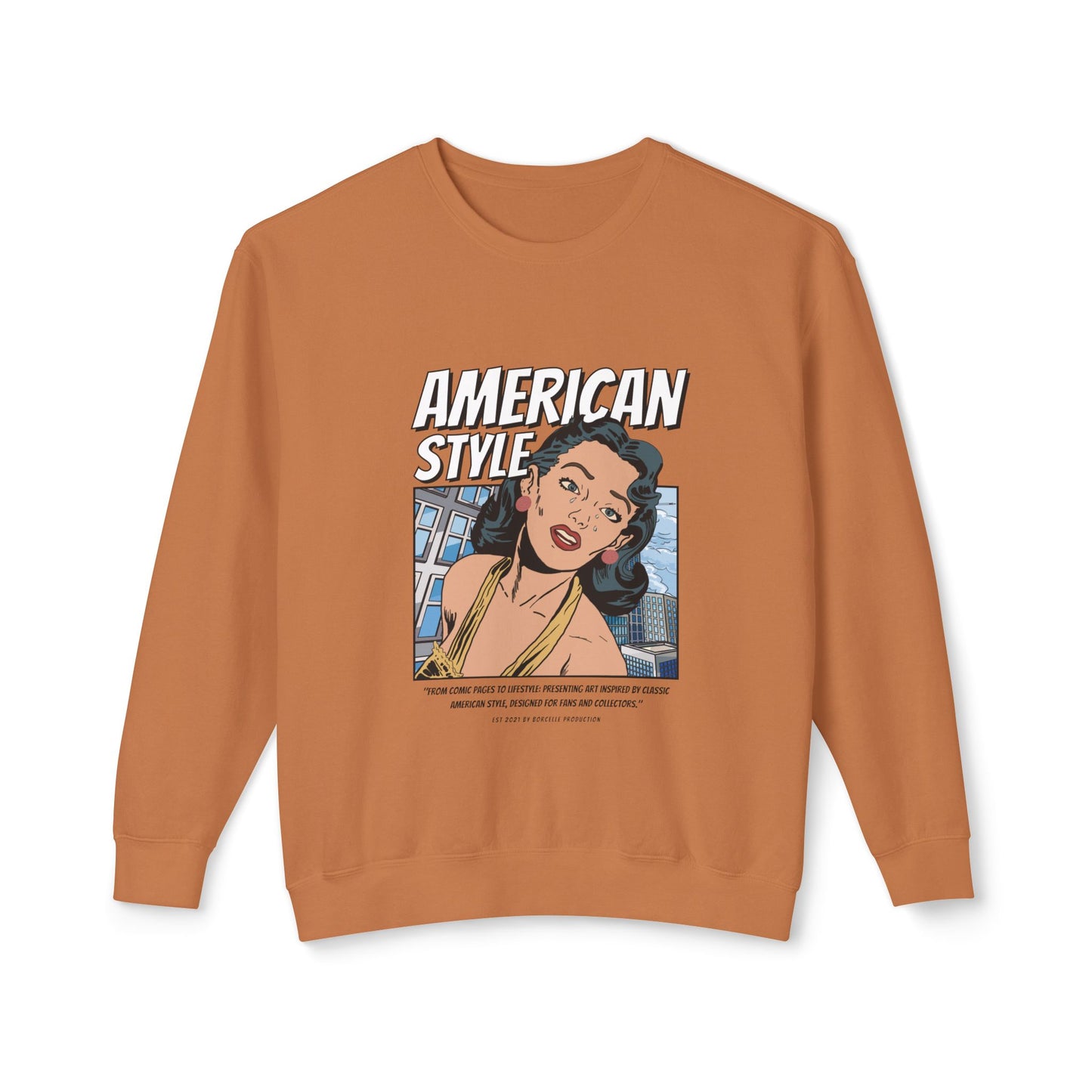 Vintage American Style Unisex Lightweight Crewneck Sweatshirt