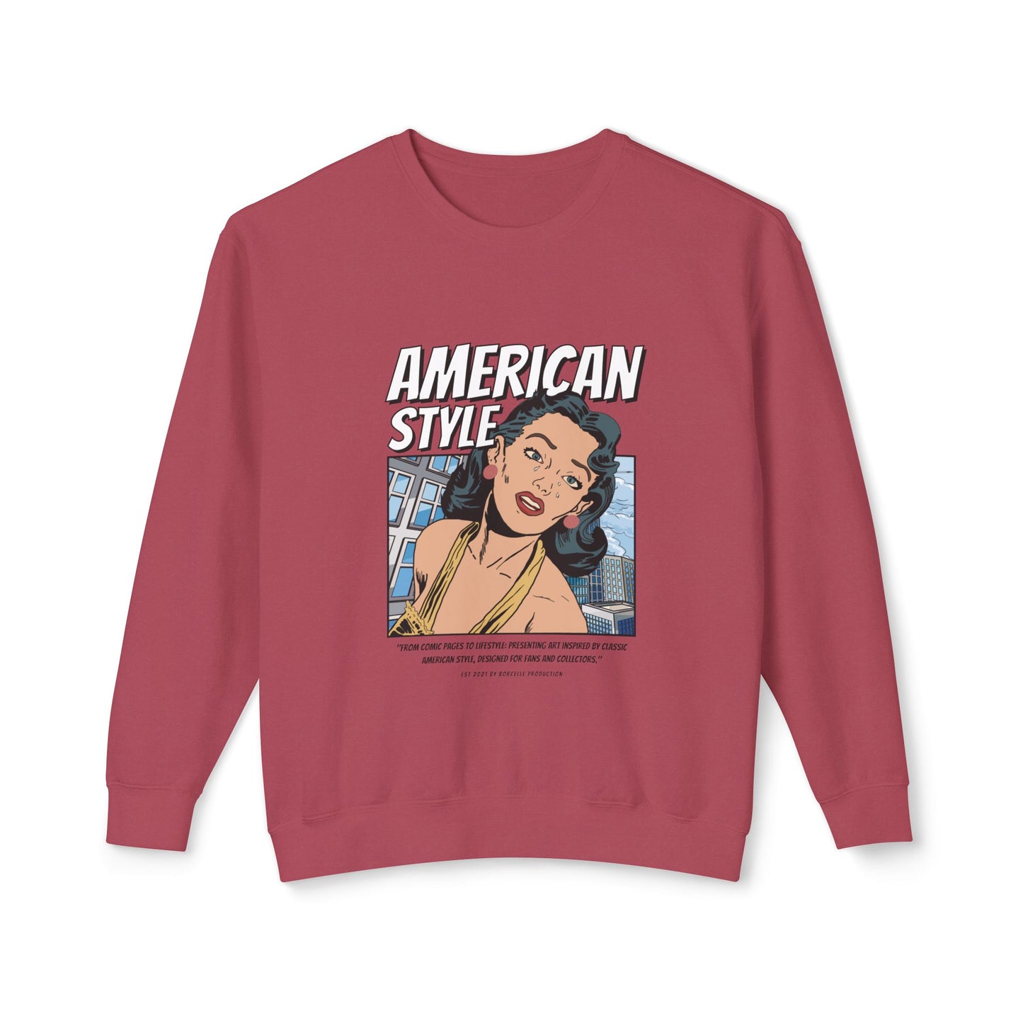 Vintage American Style Unisex Lightweight Crewneck Sweatshirt