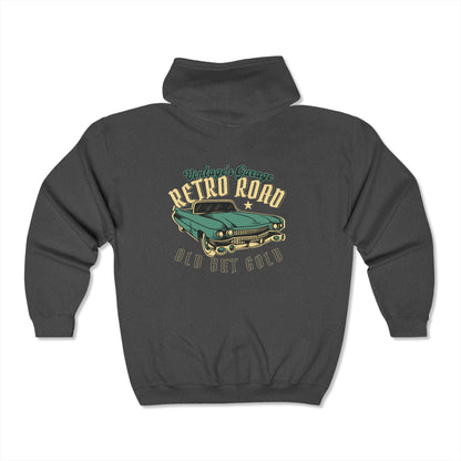 Retro Road Hoodie - Vintage Car Design